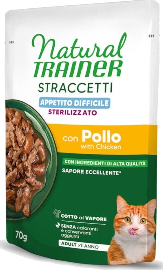 Natural Trainer Straccetti Difficult Appetite Sterilised Våtfôr Kylling 28x70g