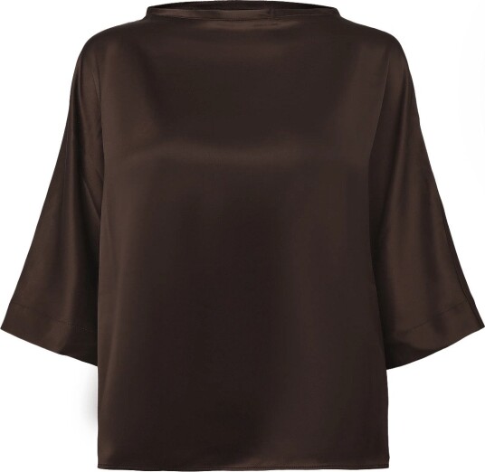 Ahlvar Gallery Tori Satin Tee DARK BROWN XL