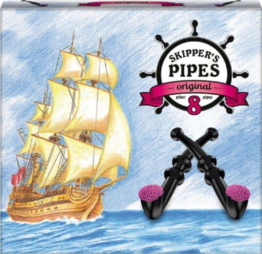 Gavepakke med 8 stk Skippers Pipes Original / Lakrispipe Gavepakke med 8 stk Skippers Pipes Original / Lakrispipe