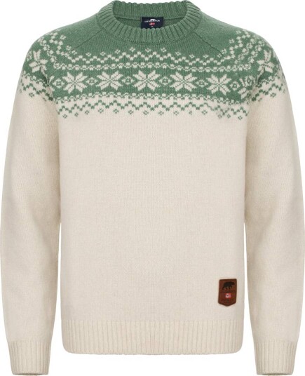 Gridarmor Women’s Snøkrystall Round Neck Ullgenser White/green Gridarmor Women’s Snøkrystall Round Neck Ullgenser White/green