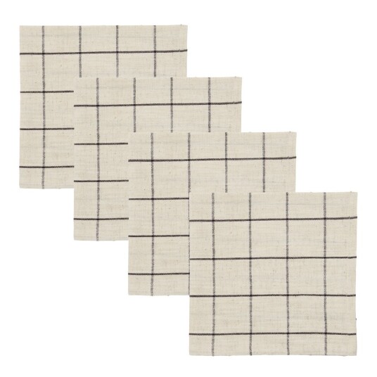 House Doctor   Join servietter 40x40 cm 4 stk svart/off white