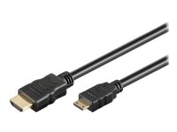 MicroConnect Mini HDMI til HDMI-kabel 1m med Ethernet - 4K 60 Hz - Svart