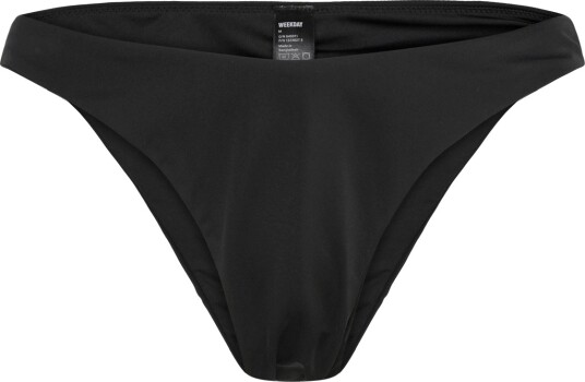 Weekday Mid Rise Ruched Brazilian Bikini Bottoms Black L Weekday Mid Rise Ruched Brazilian Bikini Bottoms Black L