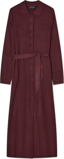 Lexington Clothing Polo Neck Dress Burgundy M