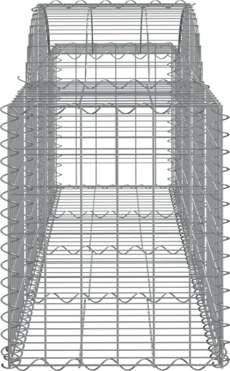 vidaXL Gabionkurver buede 10 stk 200x50x60/80 cm galvanisert jern