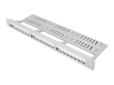 Lanberg Ppks-1124-S - Pluggbord (Blankt) - Rackmonterbar - Grå - 1U - 19" - 24 Porter