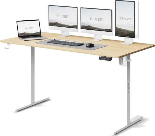 Sense7 Gamingbord Sense7 Nojo Light Lys Brun/Hvit 140 Cm X 70 Cm