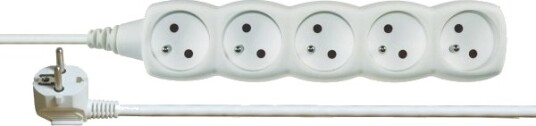 Emos 1902050500, Grunnleggende, Hvit, 5 Ac-Utganger, 5 M, 250 V, 10 A