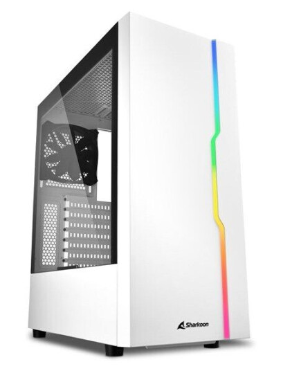 Sharkoon RGB Slider Midi Tower Kabinett Hvit med Hodetelefon- og Mikrofoninngang Sharkoon RGB Slider Midi Tower Kabinett Hvit med Hodetelefon- og Mikrofoninngang
