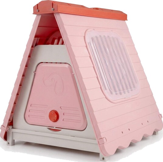 Northix Utendørs Hundehus Ventilert Sammenleggbart Rosa 72X60X68 cm