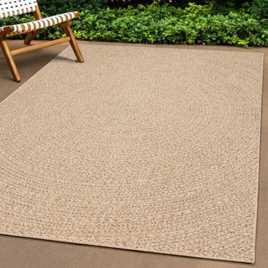 Teppe ZIZUR 240x340 cm jute-utseende innendørs og utendørs