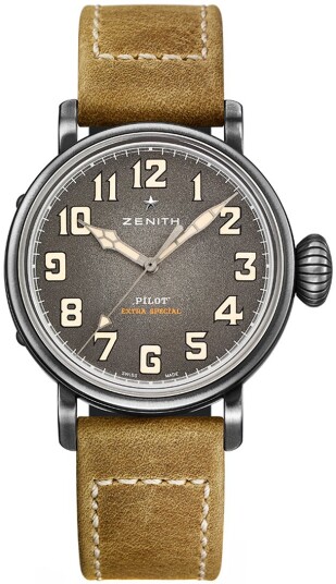Zenith Herreklokke 11.1940.679 91.C807 Pilot Grå/Gummi Ø40 mm