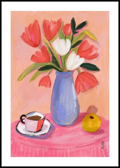 Coffee and Flowers Plakat Plakat / 50x70cm