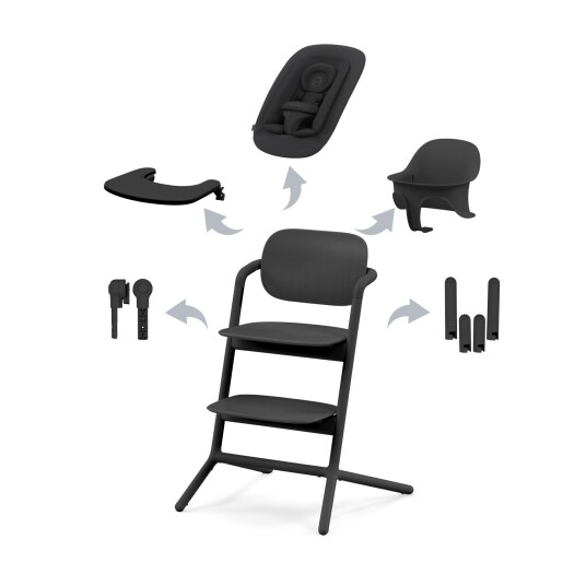 Cybex, Spisestol, Lemo Chair, 4i1 Pakke - Stunning Svart
