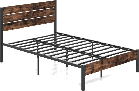 Sengeramme i metall med sengegavl – 140x200 cm oppbevaringsplass