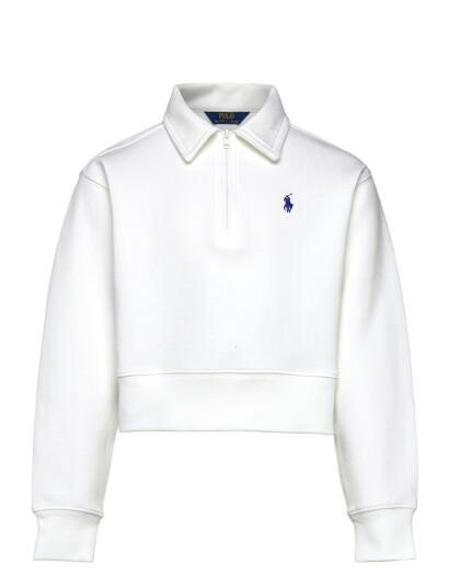 Ralph Lauren Kids Double Knit Collared Boxy Sweatshirt White 142 153 Ralph Lauren Kids Double Knit Collared Boxy Sweatshirt White 142 153