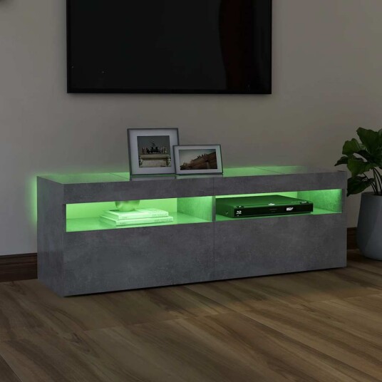 vidaXL TV-benk med LED-lys betonggrå 120x35x40 cm vidaXL TV-benk med LED-lys betonggrå 120x35x40 cm