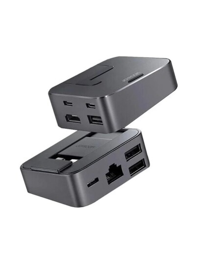 Joyroom S H121 USB C Hub HDMI / RJ45 / USB A / USB C Gray 