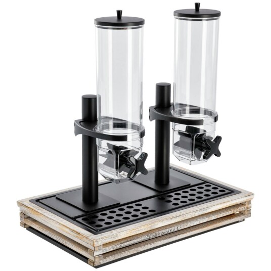 VEGA Müslidispenser komplett Natchez dobbel GN 1/1; Størrelse GN 1/1 57.5x37x65 cm  LxBxH ; Vintagehvit/Transparent/Svart; Rektangulær