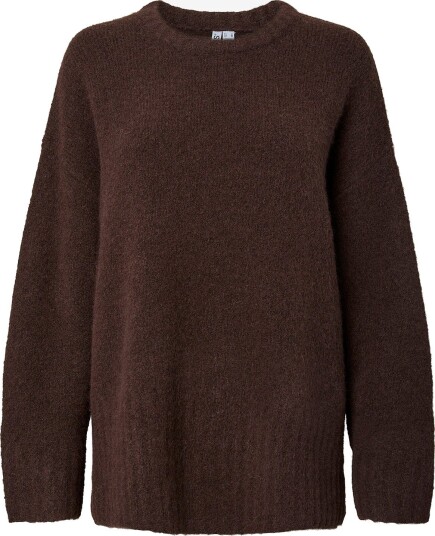 pieces   Genser Pctina Ls O Neck Knit   Brun