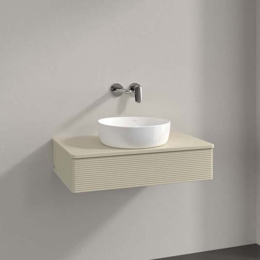 Villeroy & Boch Antao Servantskap med 1 skuff 80x50x19 cm m/lys Grå Matt Villeroy & Boch Antao Servantskap med 1 skuff 80x50x19 cm m/lys Grå Matt