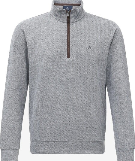 Hackett London Hbone Half Zip Sweat CHARCOAL GREY S