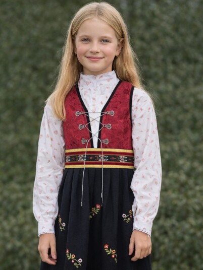 Salto Elly skjorte til festdrakt rosa blomstret 12 år   152 cm