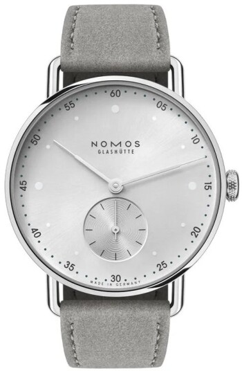 Nomos Glashütte Dameklokke N 1122.SB Metro Sølvfarget/Tekstil Ø33