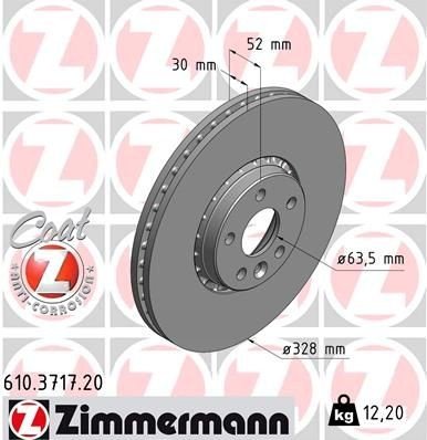 Bremseskive ZIMMERMANN 610.3717.20