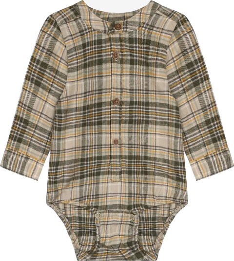 Minymo Body Ls Check FEATHER GRAY 56