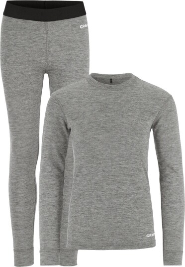Craft Juniors" Core Wool Merino Set Dk Grey/melange, 146/152