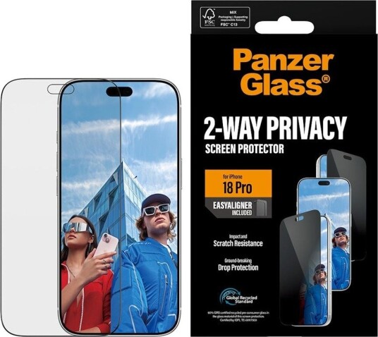 PanzerGlass iPhone 18 Pro 2-Veiskjermbeskytter med Personvernsfilter - Ultra Wide Fit