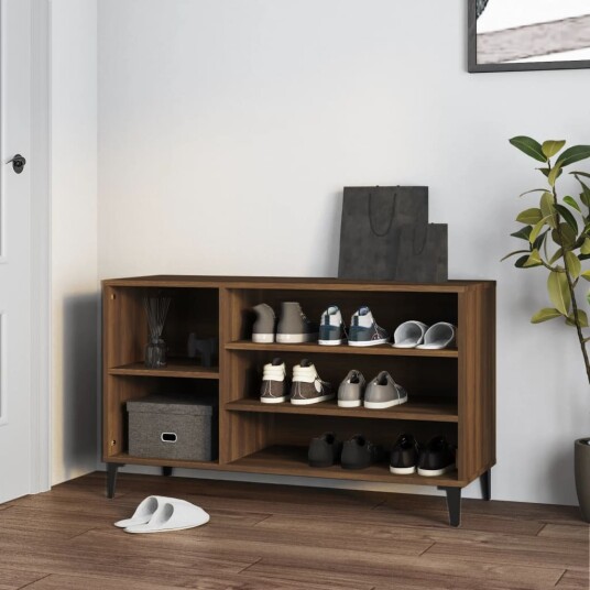 vidaXL Skoskap brun eik 102x36x60 cm konstruert tre vidaXL Skoskap brun eik 102x36x60 cm konstruert tre