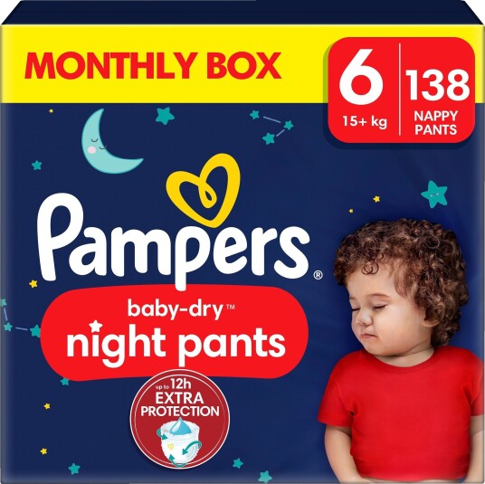 Pampers Baby Dry Night Pants Bleier Str 6 15+ kg 138-pack Pampers Baby Dry Night Pants Bleier Str 6 15+ kg 138-pack