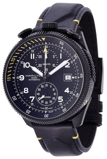Hamilton Herreklokke H76786733 Khaki Sort/Lær Ø46 mm Hamilton Herreklokke H76786733 Khaki Sort/Lær Ø46 mm