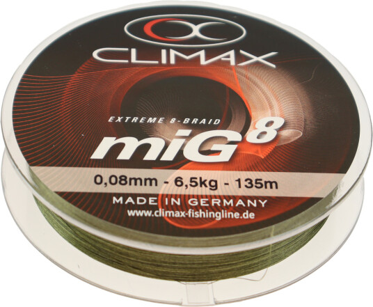 Climax miG 8 Multifilament 135m Singlepack 6,5kg 0,08mm Climax miG 8 Multifilament 135m Singlepack 6,5kg 0,08mm