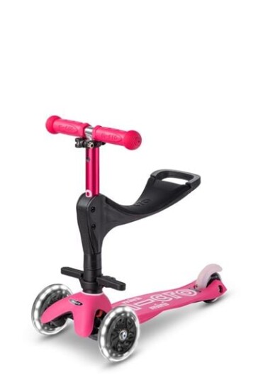 Micro Mini 3 i 1 Deluxe LED Sparkesykkel Barn Pink
