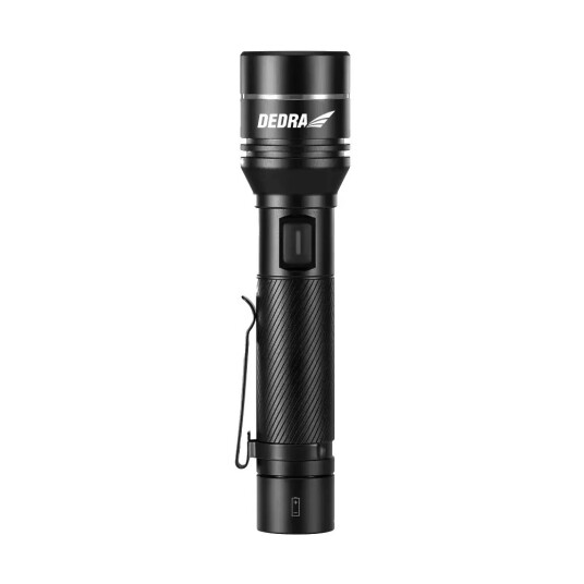 Dedra LED lommelykt - 1000 lm - Zoom, 2200 mAh (Oppladbar) Dedra LED lommelykt - 1000 lm - Zoom, 2200 mAh (Oppladbar)
