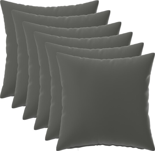 vidaXL Putetrekk 6 pcs HEERLEN Antrasitt 30 x 30 cm Polyester