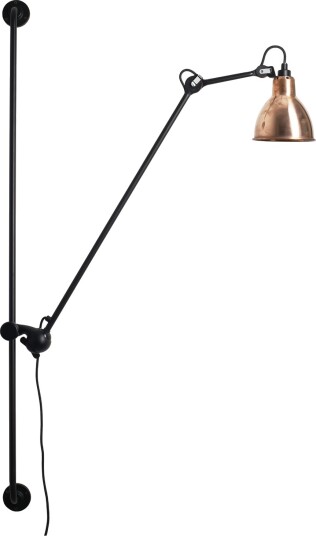 Vegglampe Lampe Gras 214 Round Svart Stue Metall Design 14 128 Svart