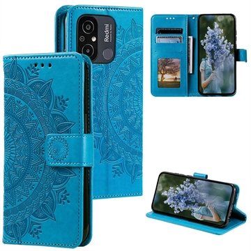 Xiaomi Redmi 12C Mandala Series Lommebok-deksel Blå