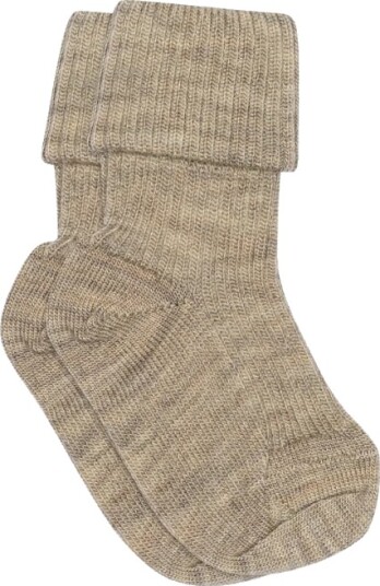 MP Denmark Wool rib baby socks Brun 29/32