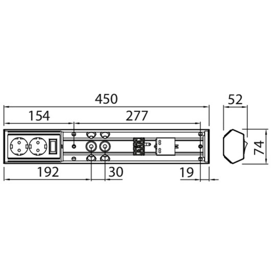 Airam LED Handy 450mm 2 x uttak IP21