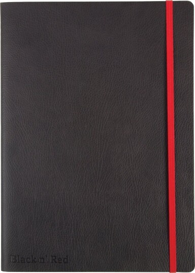 Oxford Black By Black N" Red   Notisbok   B6 125 X 176 Mm   72 Ark / 144 Sider   Ekstrahvit Papir   Linjert   Svart Perm