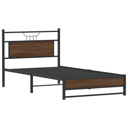 Sengeramme uten madrass brun eik 100x200 cm konstruert tre 4107011