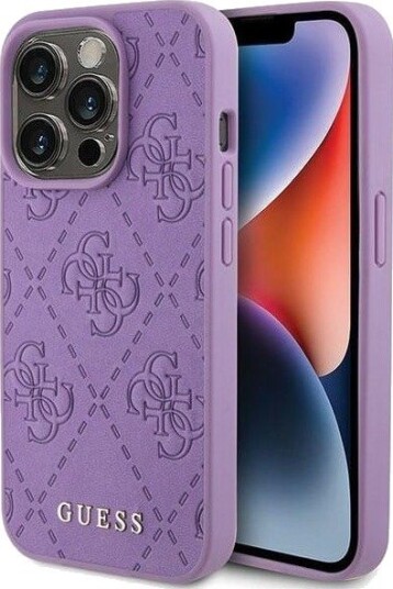 Guess Lærveske 4G Stempel til iPhone 15 Pro Max - Lys Lilla