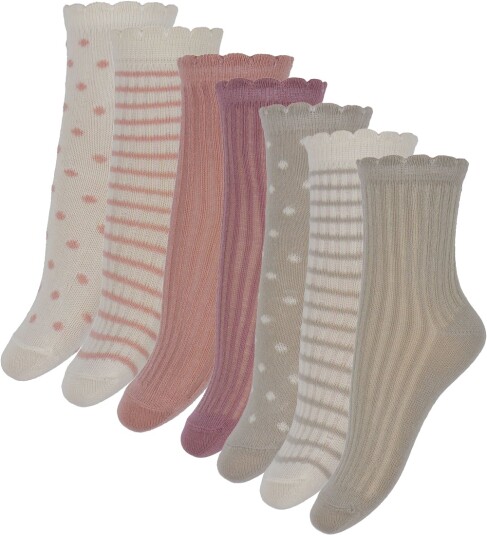 Minymo Ash Rose Strømper Med Pattern 7-Pack 19-22