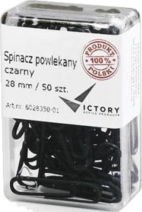 Victory Office Products Victory Office Kontorfjær/Bukser 28 Mm 50 Stk. Rund Hylse Svart Plastboks