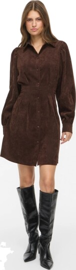 Vila Cordu Long Sleeve Shirt Dress Brun 42
