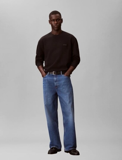 Calvin Klein Jeans Ls 350Terry Eu Logo Patch Cn Swt Black S